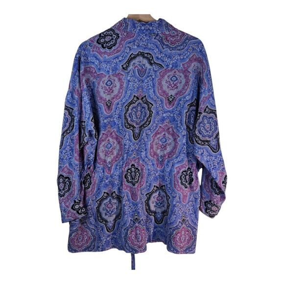 Paisley Print Oversized Short Dress  Tunic Long Sleeve Size S - Picture 3 of 5